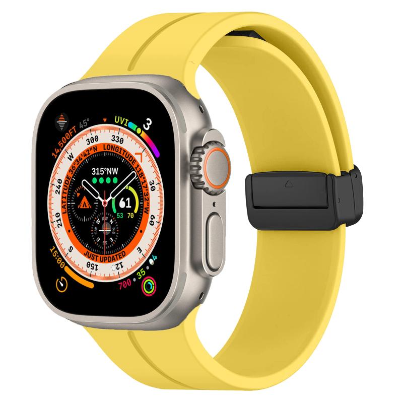 乐天商城 - コンパチブルApple Watch バンド 44mm 40mm 49mm 38mm 45mm 41mm 42mm 用、磁気バンド D バックル シリコン スポーツ ストラップ 交換用リストバンド for Apple Watchシリーズ11/10/9/ul