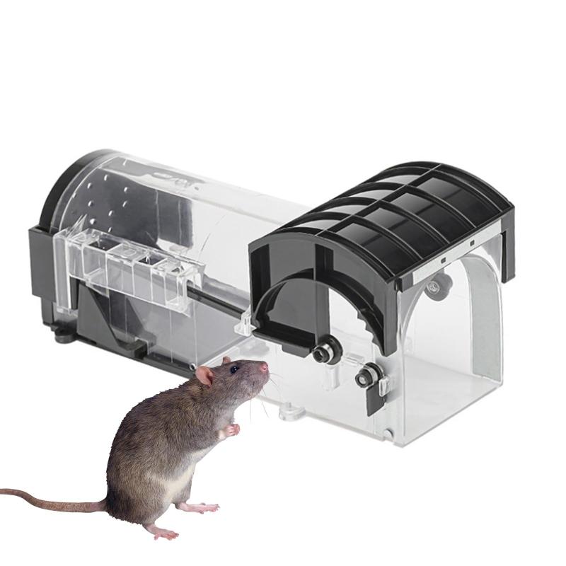 koundeneko ネズミ捕獲器 高耐久 小型 鋭敏 ギア式回転ドア 無毒無害 人道的 細菌伝染防止 繰り返し使用可能 ネズミ捕りワナ 透明 設置簡単 筒形 生け捕り ねずみ駆除 捕獲用かご