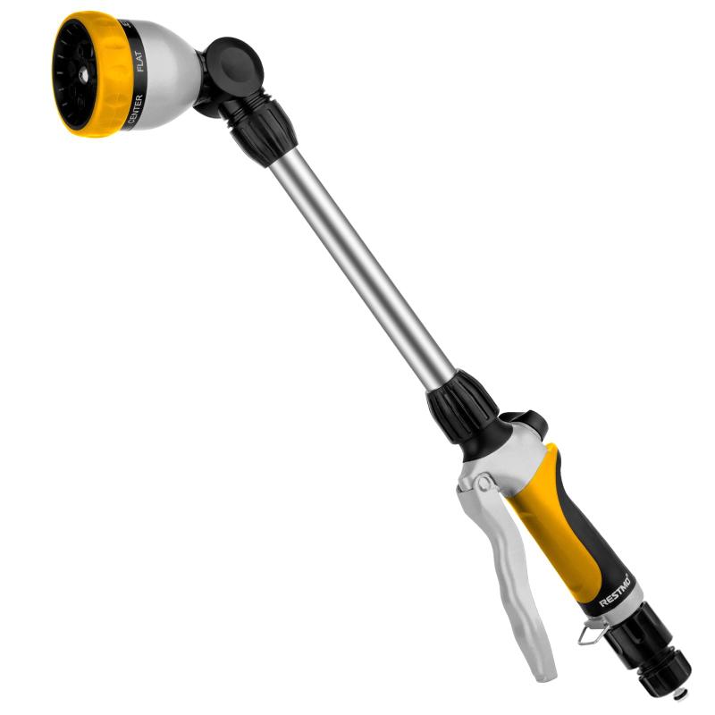 RESTMO 普通ホース 散水ノズル 頑丈 金属ノズル 高圧 流量調節付 7パターン切替 植物や芝生の水やり、洗車やペット用