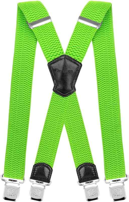 Decalen メンズ サスペンダー 非常に強い クリップ 高耐久 ブレース 大きくて背の高いXスタイル