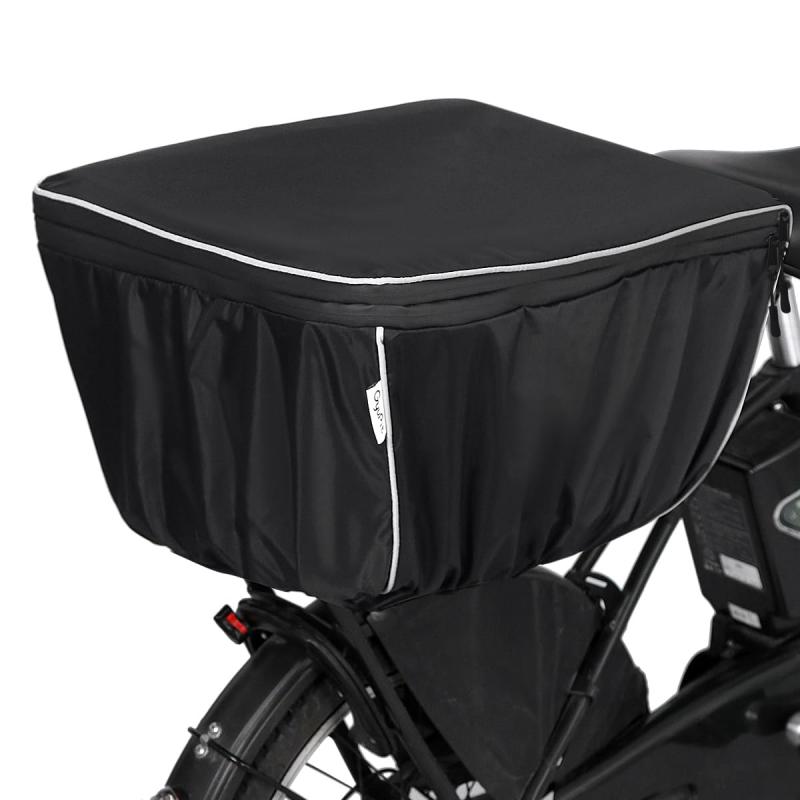 Rakuten - 自転車 カゴカバー 後ろ 防水 二段式 容量アップ 撥水加工 止水ファスナー 反射帯付き 自転車 バスケット 後ろ レインカバー 日よけ 雨よけ GyuPit