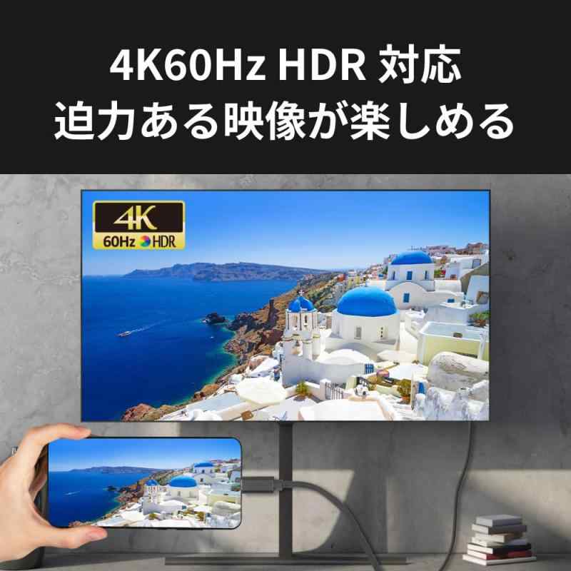 USB Type-C to HDMI 変換ケーブル（PD対応）RS-UCHD4K60-xM