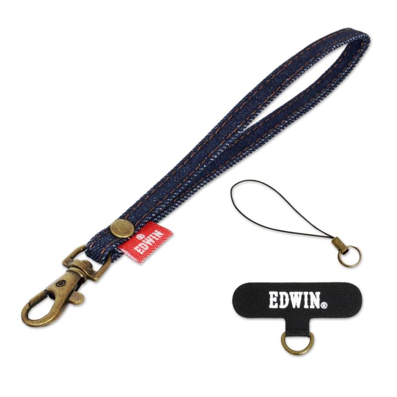 [M-factory] 【 EDWIN 正規品 】 ハンドストラップ フォンタブ付き スマホ用 ブランド ショートストラップ