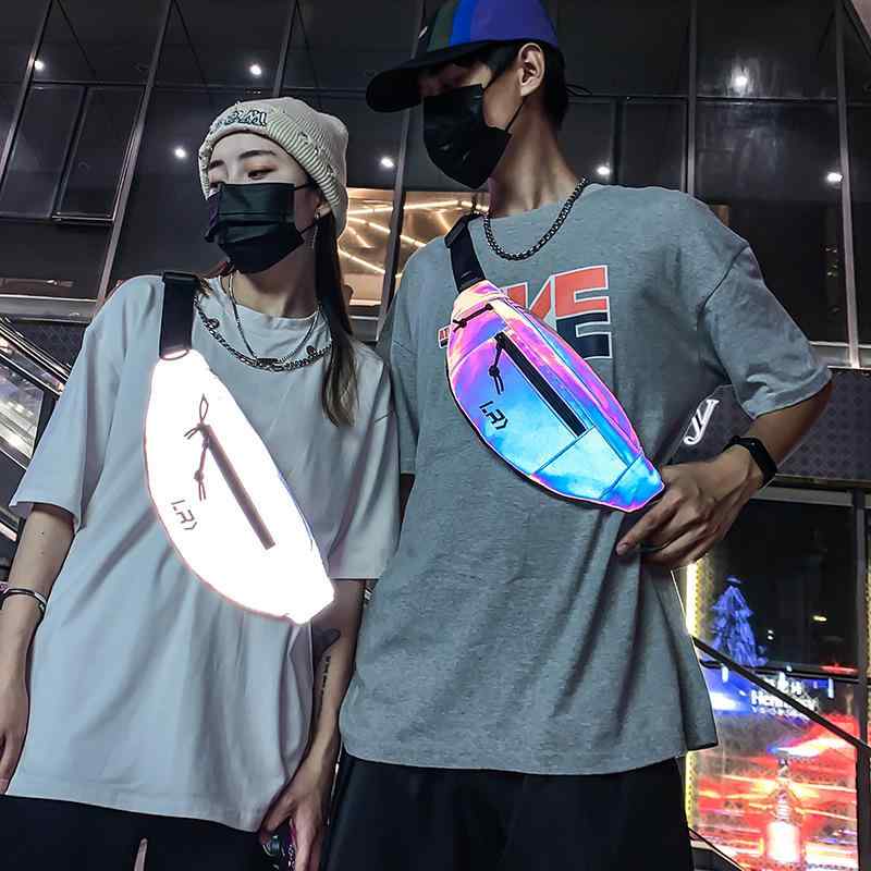 乐天商城 - メンズ レディース ショルダーバッグ 反射 チェストバッグ 夜間 サイクリング 用 軽量 スポーツ ストリート スタイル クール ユニーク 斜めがけ 鞄 シングル 肩掛け バックパック 代替 アウトドア 普段使い 機能性 高さ 形状 コンパクト