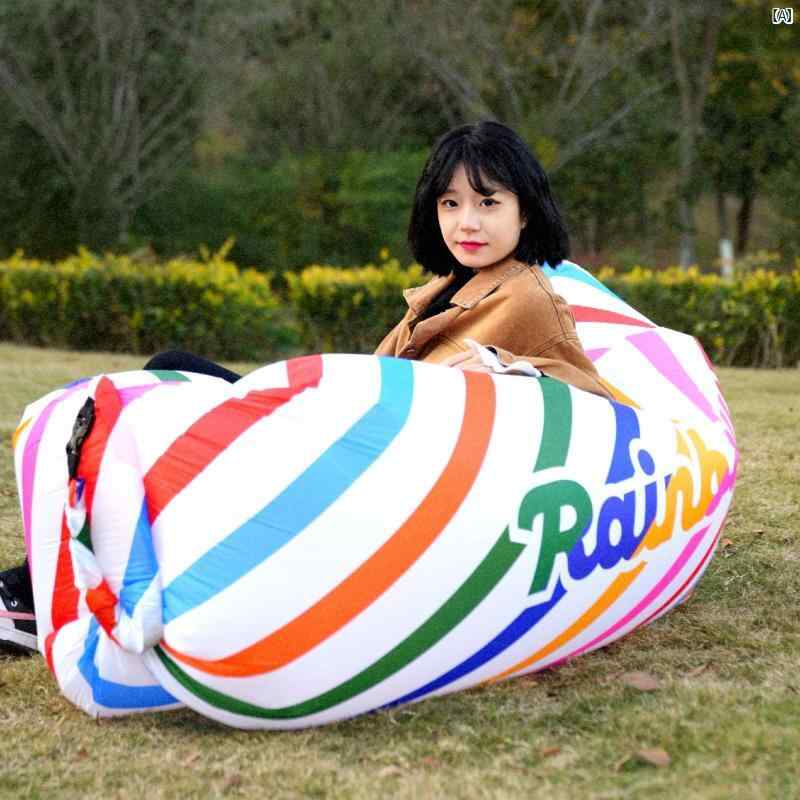 乐天商城 - インフレータブルソファ アウトドア ポータブル キャンプ 音楽フェス リラックス ビビッドカラー 軽量 折り畳み 空気式 耐久性 PVC素材