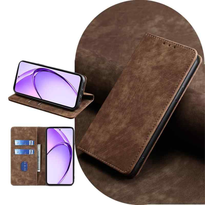 AiMaoo ケース 防塵 耐衝撃 傷つけ防止 軽量 手作り PUレザー カード収納 磁気防止 マグネット スタンド機能 ケース 手帳型 2