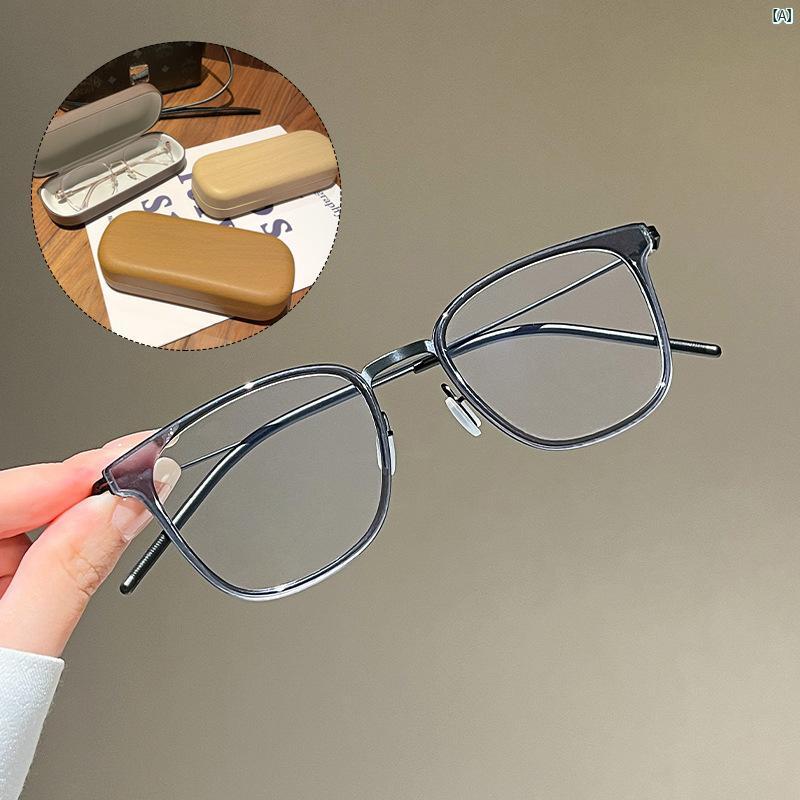 メンズ 眼鏡フレーム チタン シンプル 高級感 軽量 ブルーライトカット 老眼対応 メガネ チタンフレーム 日常使い 快適 フィット