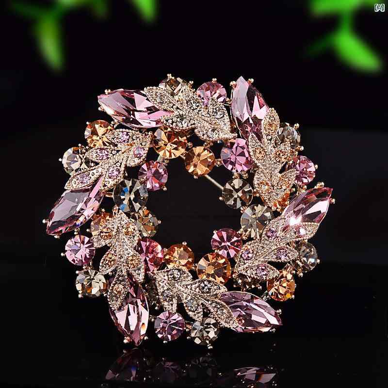 ブローチ バロック レトロ 花冠 エレガント 胸花 高級感 スーツ コート アクセサリー フォーマル 配飾 魅惑的 気品