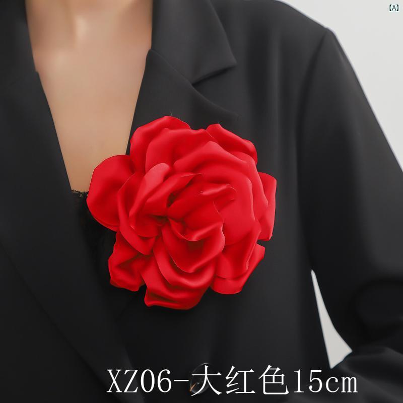 樂天商城 - ブローチ 胸花 レトロ バラ 大花 布 花飾り ピン アクセサリー 服装 コーディネート かわいい 花モチーフ ファッション アイテム 汎用