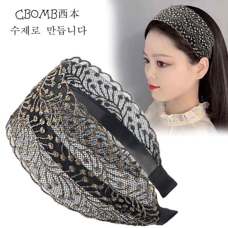 樂天商城 - ヘアアクセサリー 女性用 白髪隠し レース ヘッドバンド 韓国 ワイドエッジ 滑り止め 上品 エレガント ヘアバンド ヘアクリップ
