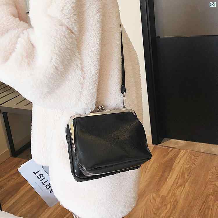 バッグ レディース 春夏 PUレザー レトロ シンプル 口金 ショルダー 斜めがけ ミニ 鞄 女性用 合成皮革 ヴィンテージ 普段使い 小型 軽量 スタイリッシュ creativeglobal01-10155144 クリエイティブグローバル サンプル画像2