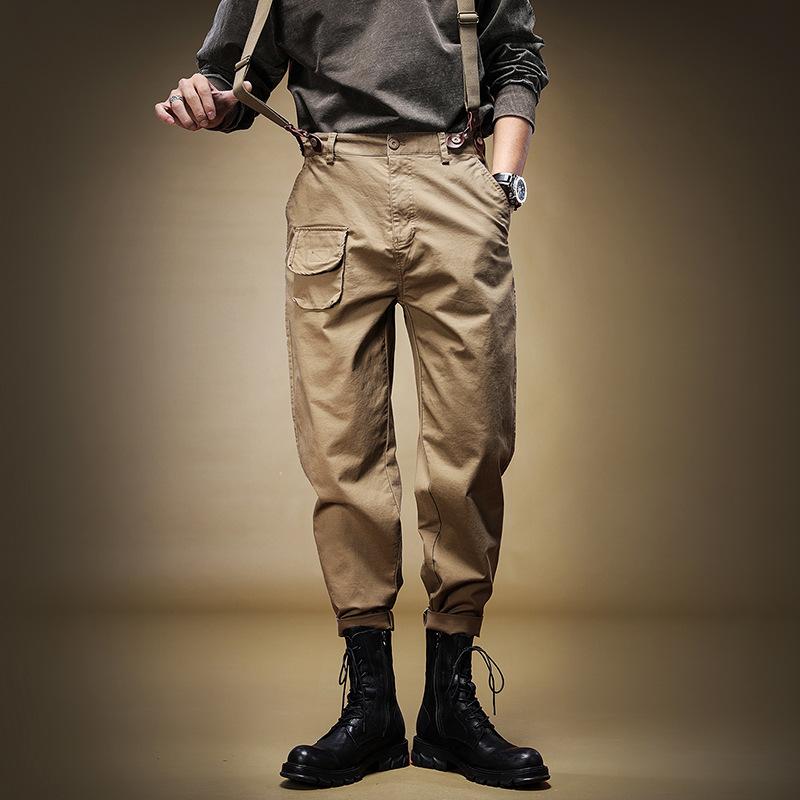 樂天商城 - パンツ メンズ アメリカン レトロ ワークパンツ 春秋 サスペンダー 付き カジュアル ストリート スタイル 普段使い 軽量 伸縮性