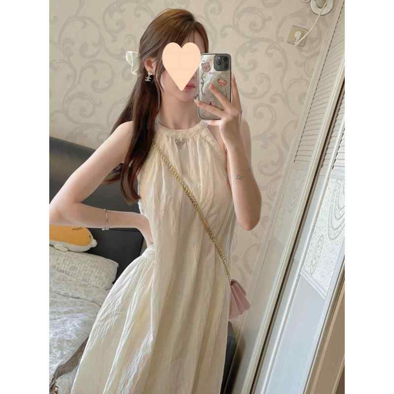 樂天商城 - ワンピース レディース 夏 海辺 バカンス フレンチ フェミニン ゆったり ノースリーブ 高級感 上品 ロング ドレス 軽やか スタイル 女性用 度假 リゾート 気品 シルエット