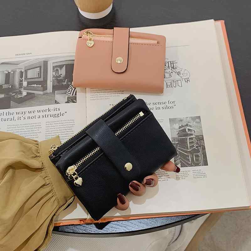乐天商城 - 女性用 三つ折り 財布 コンパクト 多カードスロット 小銭入れ 付き 韓国 ハンドバッグ 高級感 カードケース 普段使い 軽量 スタイリッシュ