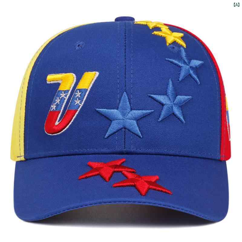 乐天商城 - ハット キャップ 野球帽 鴨舌帽 国旗 刺繍 星柄 モチーフ アウトドア スポーツ レジャー アクティビティ 普段使い カジュアル スタイル 高級感