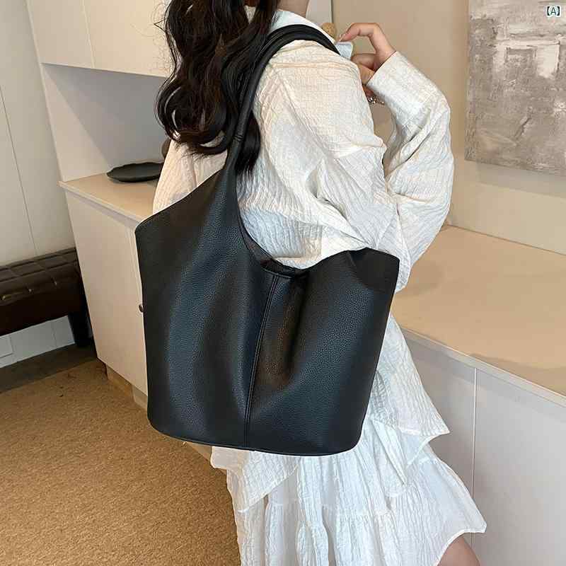 乐天商城 - 鞄 バケットバッグ 肩掛け鞄 カジュアルバッグ 柔らかい革 ハンドバッグ 脇下バッグ 高級感 普段使い 万能 ファッション ソフトレザー 手提げ シングルショルダー 軽量 シンプル