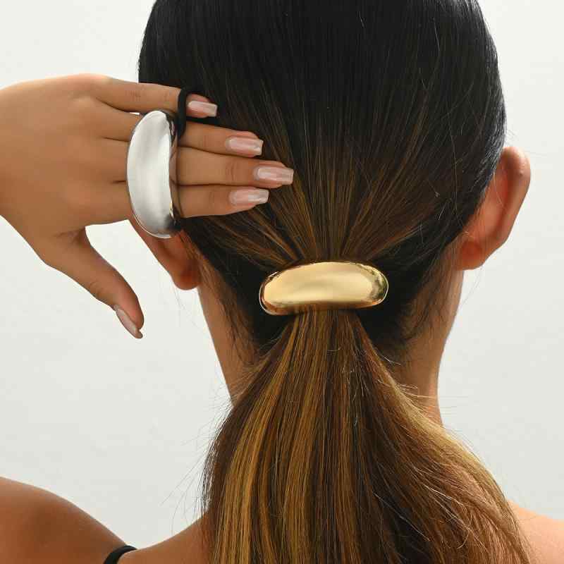 ヘアゴム メタル U字型 ポニーテール用 クールスタイル 高級感 ヘアリング シンプル 髪束ね アクセサリー 日常使い 軽量 スタイリッシュ