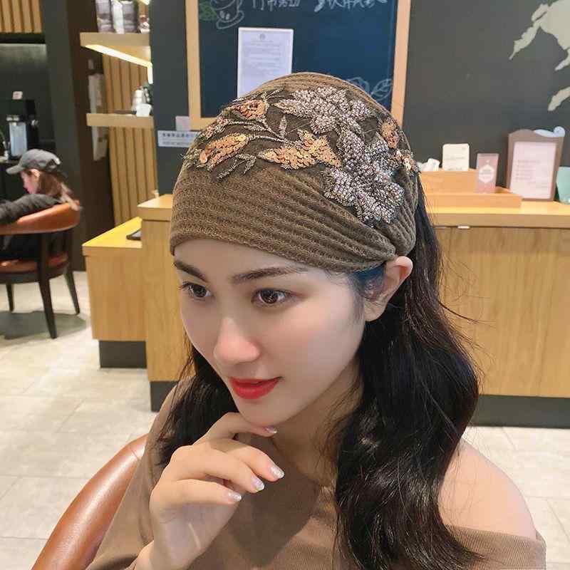 乐天商城 - ヘアバンド 秋冬 ニット ワイドエッジ 額頭カバー 防 保暖 外出用 暖か素材 ファッション ヘッドバンド 柔らか 伸縮性 女性用 日常使い
