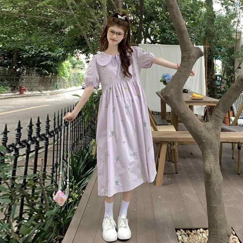妊婦用 ワンピース 夏 大きめサイズ ゆったり ドールカラー かわいい 花柄 フィッ...