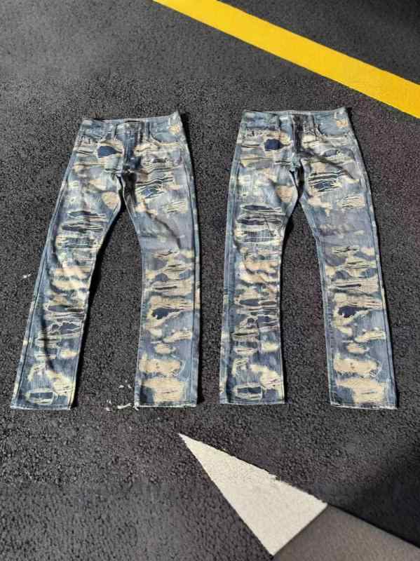 レディース デニムパンツ ストレートワイドレッグ ゆったりフィット 微フレア ロング丈 デジタルフラワープリント ウォッシュ加工 ヴィンテージ カジュアル 普段使い 伸縮性