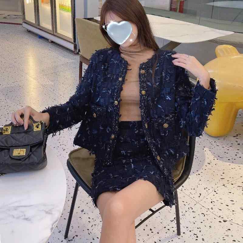 乐天商城 - レディース 春夏 ツイード ジャケット ミディスカート セット クラシックスタイル ウール混 暖かみ 軽量 伸縮性 普段使い 通勤用