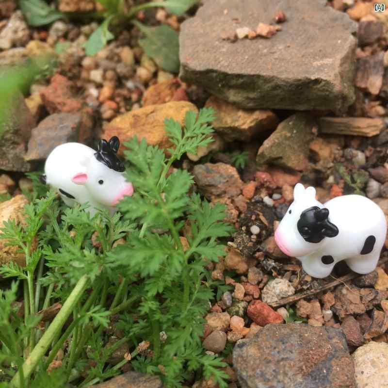 置物 牛 ミニチュア リアル 盆景 装飾品 インテリア 小動物 フィギュア 多肉植物 飾り 精巧 ディテール マイクロランドスケープ ガーデニング デコレーション