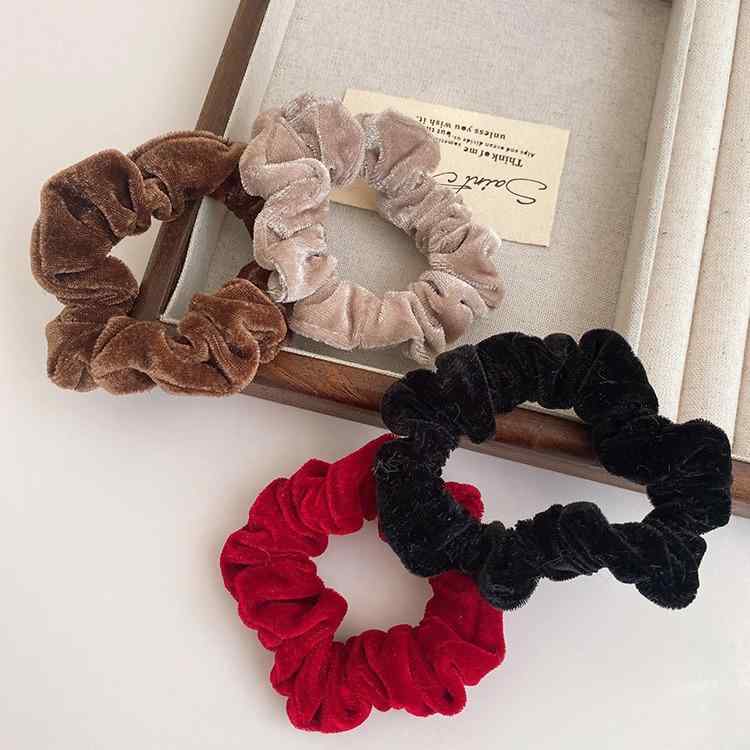 ヘアゴム 女性用 秋冬 ベルベット素材 高弾力 お団子ヘア用 ポニーテール用 髪結び 頭皮ゴム 上品 柔らか 伸縮性
