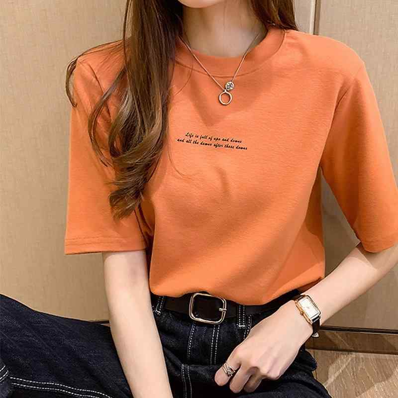 レディース 夏 半袖 Tシャツ ゆったり アルファベット柄 クルーネック フィット トップス カジュアル インナー レイヤード 普段使い コットン混 吸湿速乾 軽量