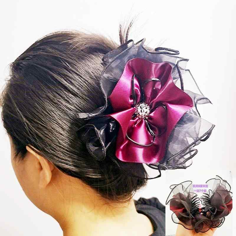乐天商城 - ヘアクリップ 女性用 大型 布 レース フラワー 後頭部 アップヘア まとめ髪 ピン かわいい ヘアアクセサリー 日常使い 軽量 ヘアアレンジ 髪留め アクセ