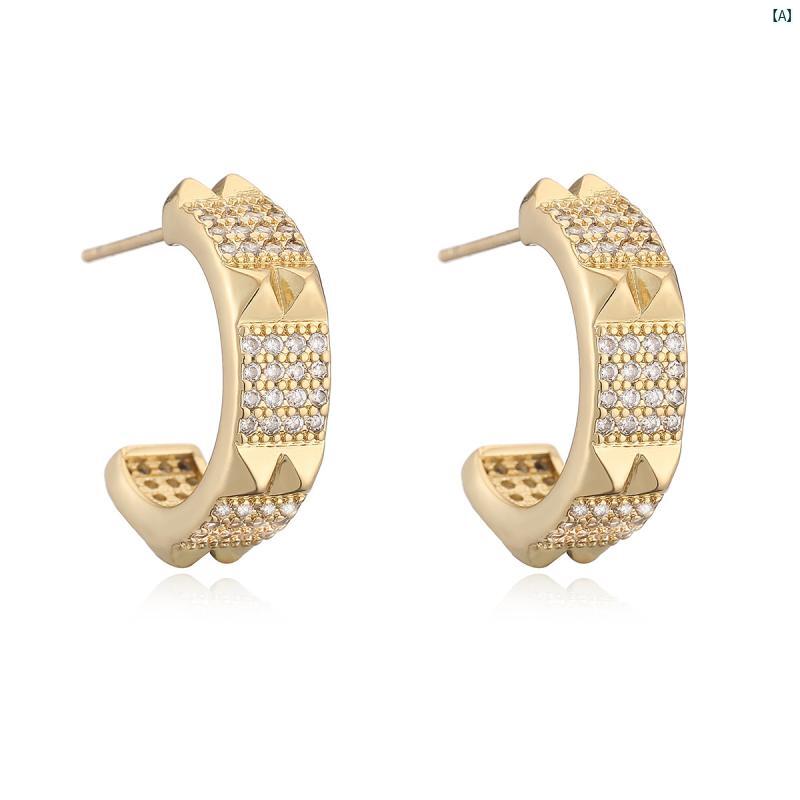 クリエイティブグローバルの耳飾り レディース 女性用 ピアス イヤリング アクセサリー 銅製 18金メッキ ジルコニア 幾何学 ゴールド 高級感 エレガント ジュエリー 上品 華奢 軽量 普段使い デイリー 通勤 通学 オフィス フォーマル プレゼント ギフト 旅行 オシャレ フ｜アングル2