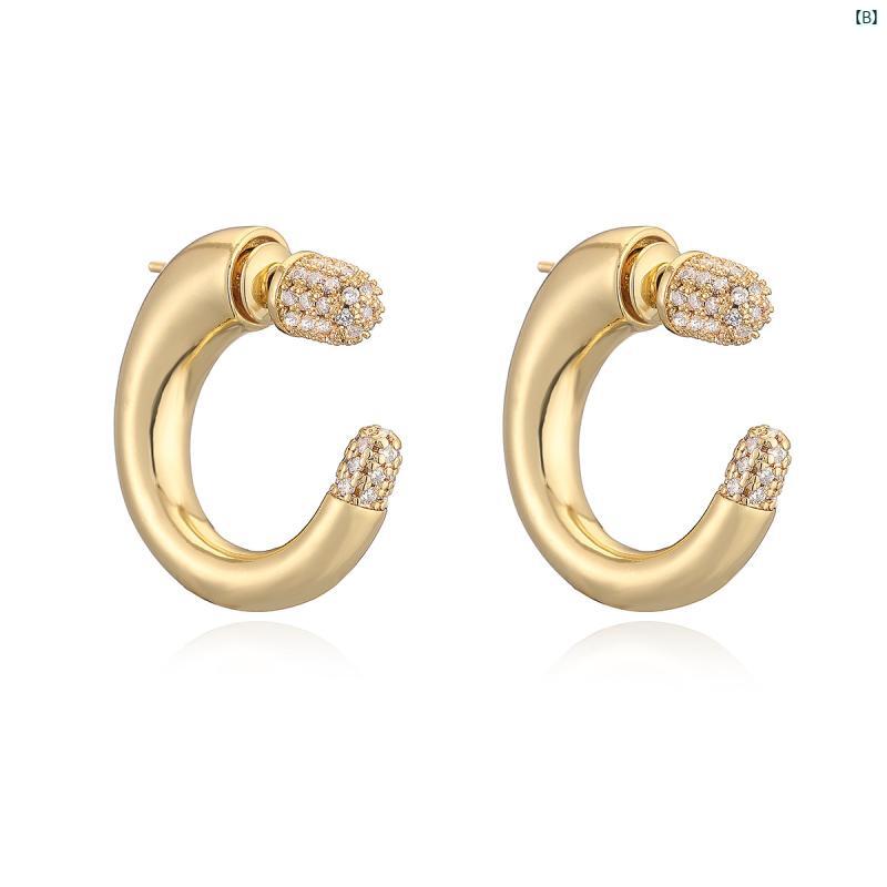 クリエイティブグローバルの耳飾り レディース 女性用 ピアス イヤリング アクセサリー 銅製 18金メッキ ジルコニア 幾何学 ゴールド 高級感 エレガント ジュエリー 上品 華奢 軽量 普段使い デイリー 通勤 通学 オフィス フォーマル プレゼント ギフト 旅行 オシャレ フ｜アングル3