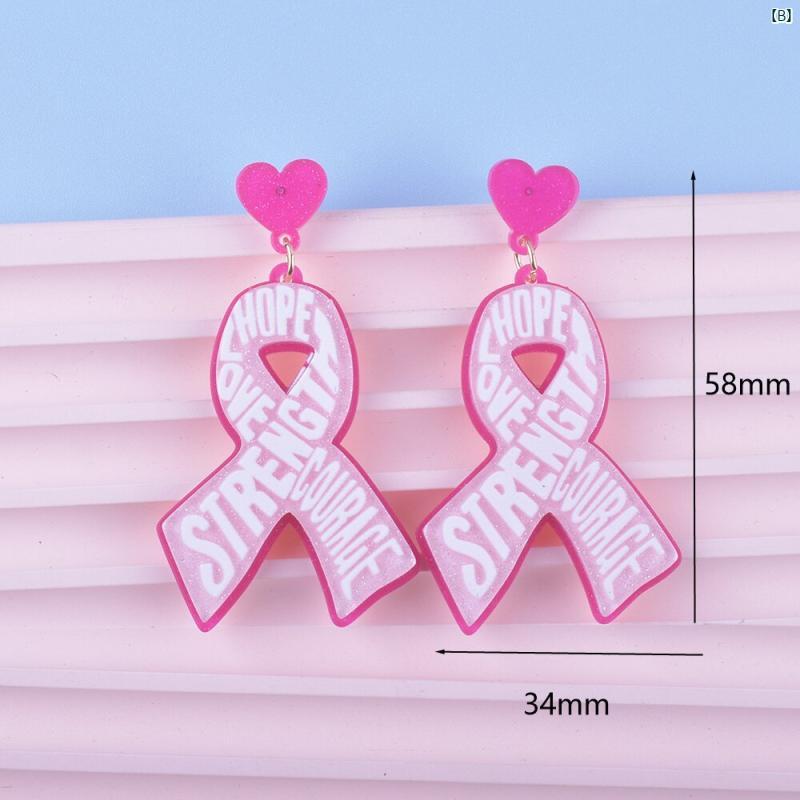クリエイティブグローバルのピアス レディース アクセサリー ピンクピンクリボン アクリル製 揺れる 両耳用 耳飾り チャーム 軽量 欧米風 カジュアル ガーリー フェミニン ギフト プレゼント おしゃれ かわいい アイテム デイリーユース ファッション小物 華やか エレガント 贈｜アングル3