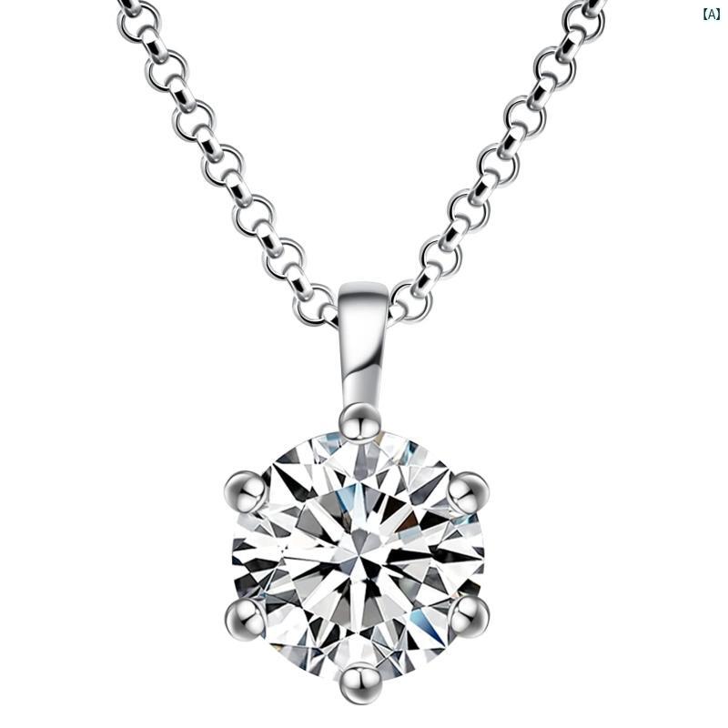 クリエイティブグローバルのネックレス レディース アクセサリー セット ジュエリー 高級感 六爪 ジルコニア 1カラット相当 輝き 長持ち 変色防止 ペンダント チェーン シンプル おしゃれ 上品 かわいい 華奢 重ね付け 普段使い デート パーティー 結婚式 通勤通学 ギフト｜アングル2