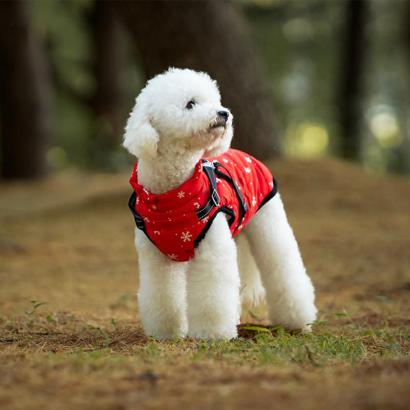 ペット服 犬用 中小型犬用 アウター 秋冬服 綿入り 厚手 防寒服 反射材付き ジャケット コート 暖かい ドッグウェア 防寒対策 お散歩用 お出かけ用 散歩着 かわいい おしゃれ 軽量 保温性 フードなし ベストタイプ シンプルデザイン 冬服 秋服 あ