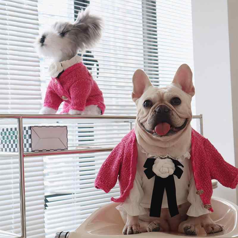 ペット服 犬用 猫用 秋冬物 厚手 防寒 保温 アウター 編織ツイード風 ジャケット 小型犬 中型犬 フレンチブルドッグ シュナウザー ビションフリーゼ 裏起毛 ふわふわ もこもこ 暖かい 散歩着 お出かけ着 ペット用品 柔らかい 快適 着脱簡単 おしゃ