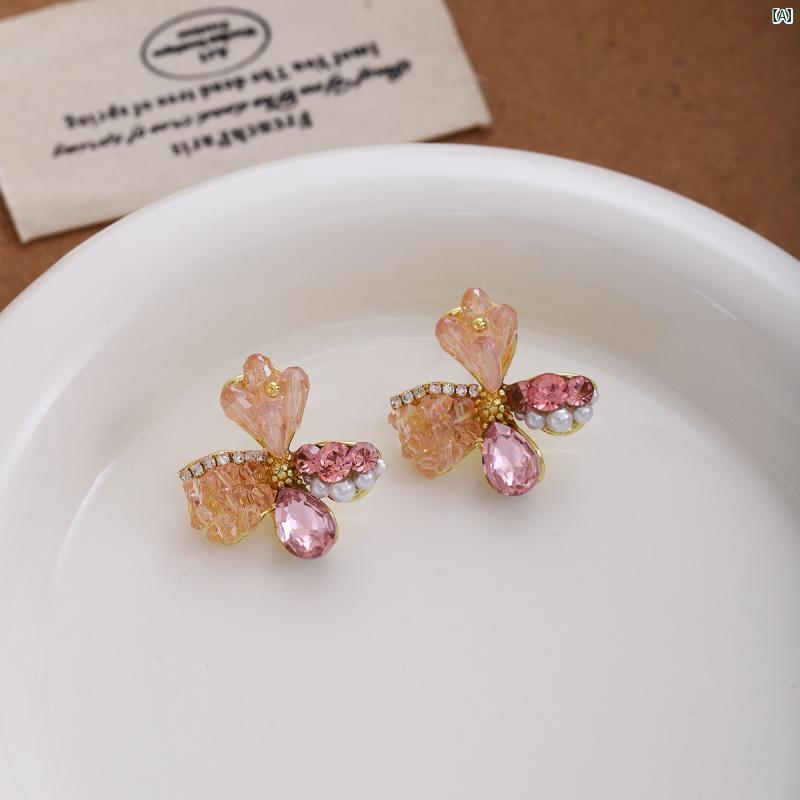 クリエイティブグローバルのピアス レディース アクセサリー パール 花モチーフ フラワーモチーフ 天然石風 ローズクォーツ風 高級感 大人かわいい フレンチレトロ ヴィンテージ風 エレガント 上品 華奢 上品な光沢 高見え おしゃれ デイリー使い オフィス パーティー ギフト 結｜アングル2