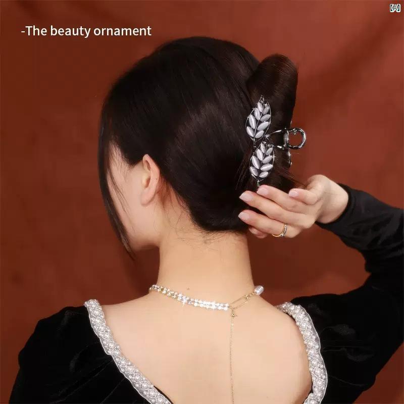 ヘアクリップ レディース バンスクリップ ヘアアクセサリー 髪飾り 猫目石 キャッ...