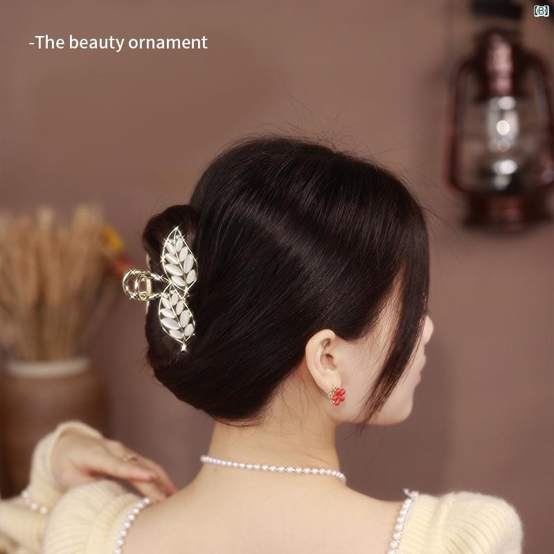 ヘアクリップ レディース バンスクリップ ヘアアクセサリー 髪飾り 猫目石 キャッ...