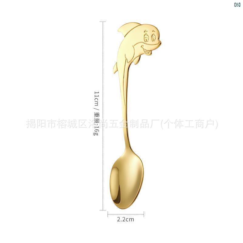 スプーン キッズ 子供用 ドルフィン ステンレス製 304ステンレス デザートスプーン カフェ用 ティー用 食器 かわいい おしゃれ イルカ型 動物モチーフ キッチン雑貨 食事 カトラリー ティータイム 普段使い キッチン用品 調理器具 卓上用品 贈り物の商品画像 2