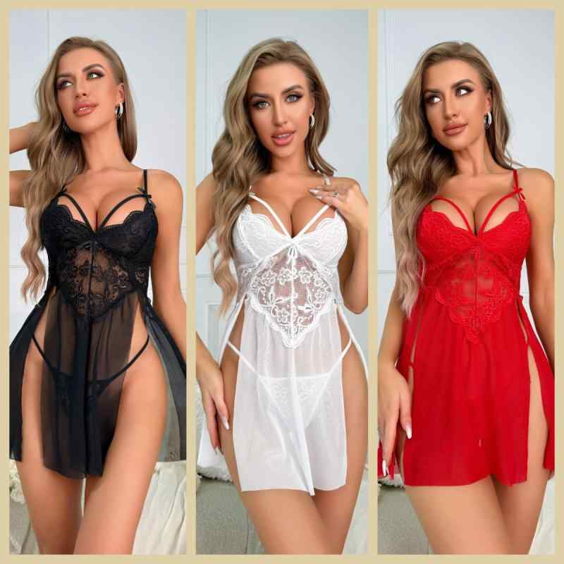 ワンピース レディース セクシーランジェリー ナイトウェア ベビードール 欧米風 透け感 スリット入り インナー 下着 ルームウェア 部屋着 スリップ ランジェリードレス 勝負下着 透視 誘惑 体型カバー 大きいサイズ ゆったり スタイルアップ 快適素材