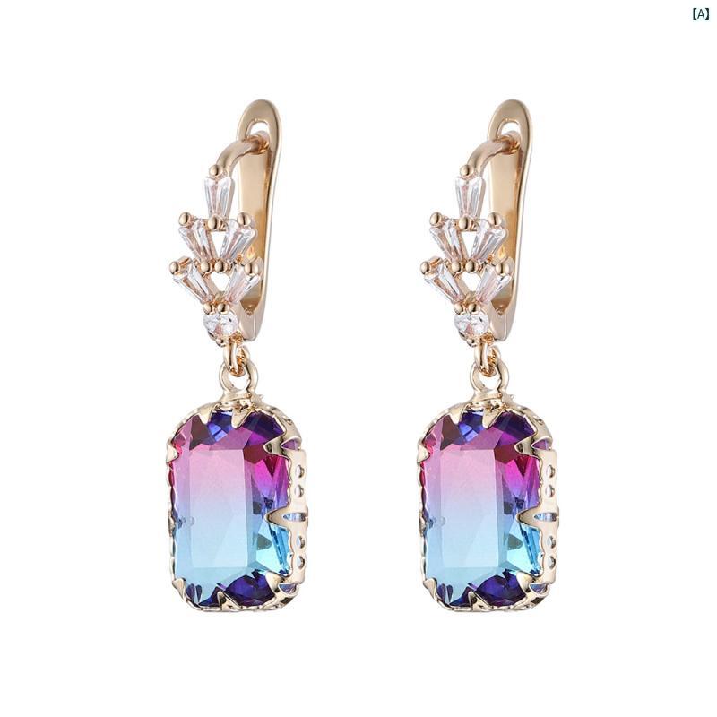 クリエイティブグローバルのピアス レディース アクセサリー ジルコニア 宝石風 スクエア型 耳飾り 耳元 おしゃれ かわいい 華やか 上品 高級感 輝き 四角形 大ぶり 耳環 イヤリング ジュエリー デイリー カジュアル パーティー 結婚式 オフィス 通勤用 ギフト プレゼント き｜アングル2