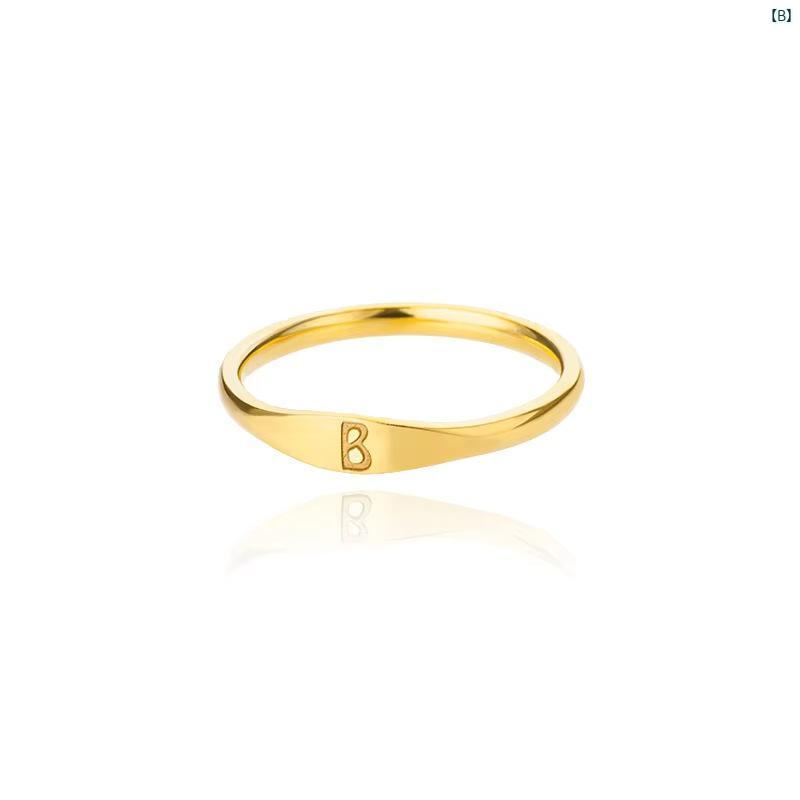 指輪 レディース ステンレス アルファベット イニシャル リング 26文字 シンプル ...