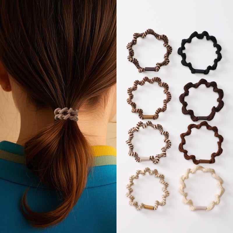 ヘアアクセサリー レディース ヘアゴム セット 大波浪 ウェーブ デザイン おしゃれ かわいい 大人かわいい まとめ髪 髪留め 髪飾り 伸縮性 高弾力 絡まない 痛くない シンプル カジュアル デイリー使い オフィス アウトドア ヘアアレンジ 華やか ヘア