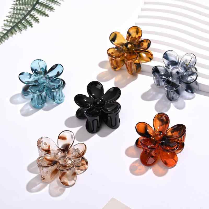 ヘアクリップ レディース ヘアアクセサリー ヒマワリ 太陽花 抓夾 透明 クリア 高級感 小衆 デザイン ハーフアップ 髪留め 髪飾り 欧米スタイル トレンド おしゃれ ヘアアレンジ バンスクリップ プラスチック 軽量 普段使い デイリー 通勤 オフィス