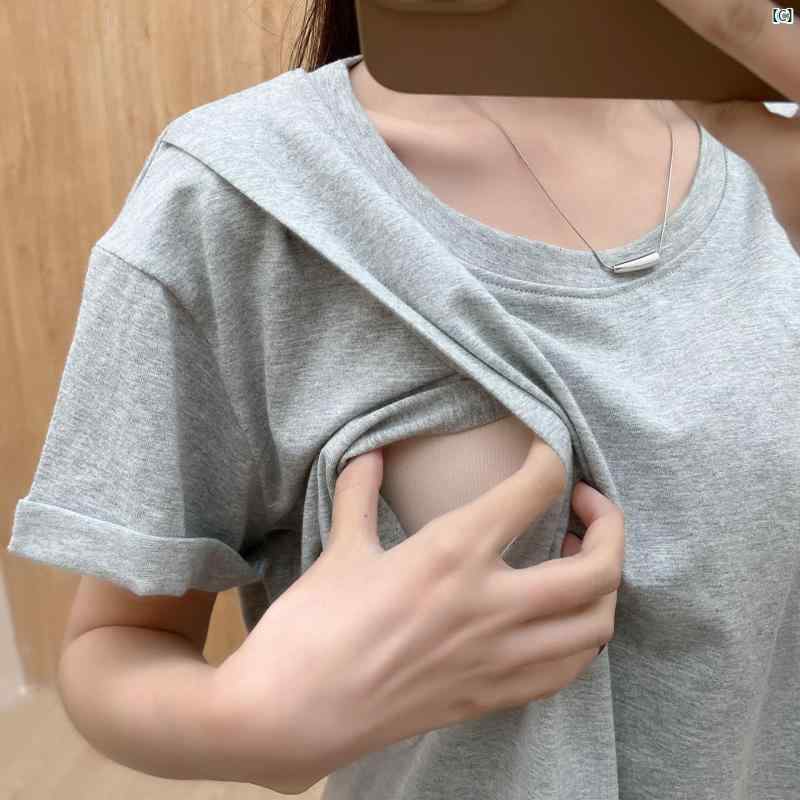 マタニティウェア レディース 授乳服 産後 部屋着 トップス 半袖 カットソー 妊婦...