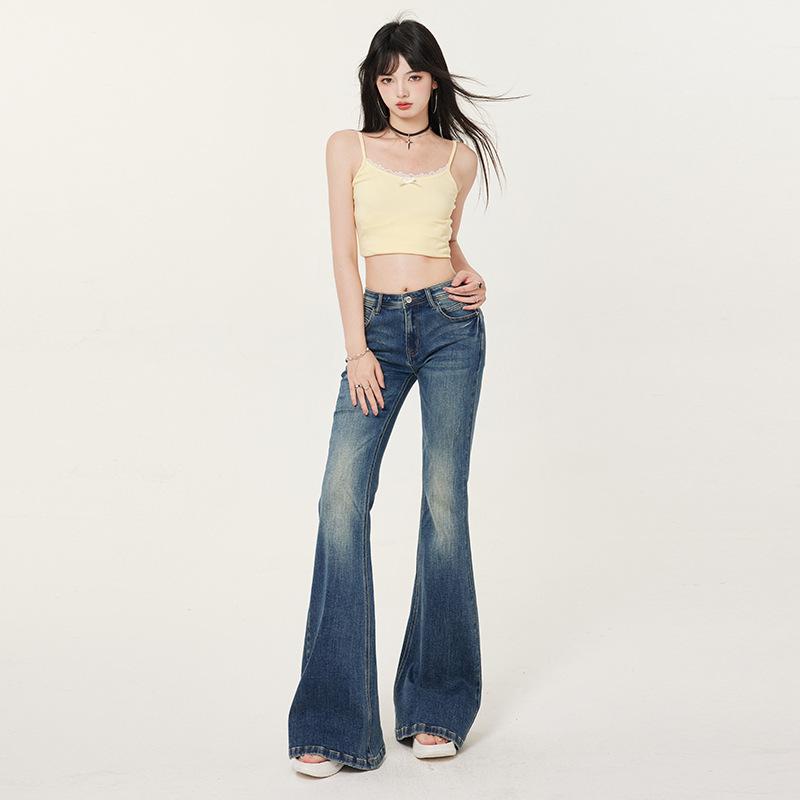 デニムパンツ レディース 大きいサイズ ハイウエスト ストレッチ 微フレア ジーパン ボトムス ズボン ゆったり 着痩せ 細見え 脚長効果 体型カバー 美脚 ロング丈 カジュアル 普段使い 通勤 通学 デイリー スタイルアップ 美尻効果 高品質 伸縮性