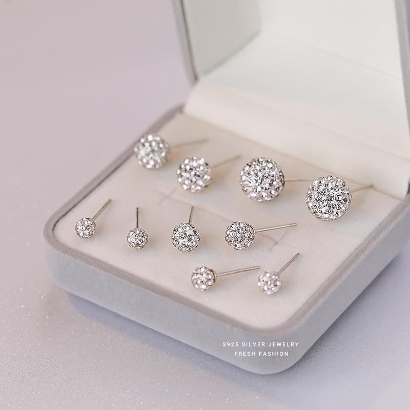 ピアス レディース シルバー925 シャンバラ ラウンドボール ジルコニア 雪花モチーフ 精巧 韓国ファッション 小ぶり アクセサリー 華奢 大人かわいい 高級感 上品 耳飾り 耳元 ジュエリー おしゃれ シンプル 輝き デイリー 通勤 通学 普段使い