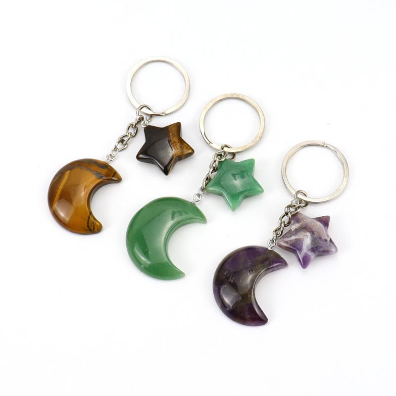 キーホルダー レディース 水晶 星 月 ペンデュラム ペンダント 揺れる チャーム 鞄用 カバン アクセ アクセサリー おしゃれ かわいい 雑貨 小物 インテリア プレゼント ギフト ファッション アイテム キラキラ 装飾品 鍵用 キーリング バッグチャ