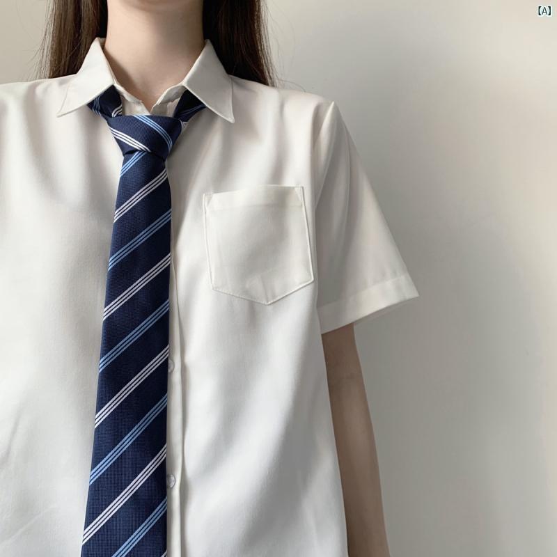 シャツ レディース トップス 長袖 半袖 制服 ブラウス 学生服 スクールシャツ 角襟 襟付き 襟 白 ホワイト 無地 ゆったり ビッグシルエット 体型カバー 着痩せ 細見え 普段使い 通学用 カジュアル シンプル ベーシック インナー 重ね着 形態安定