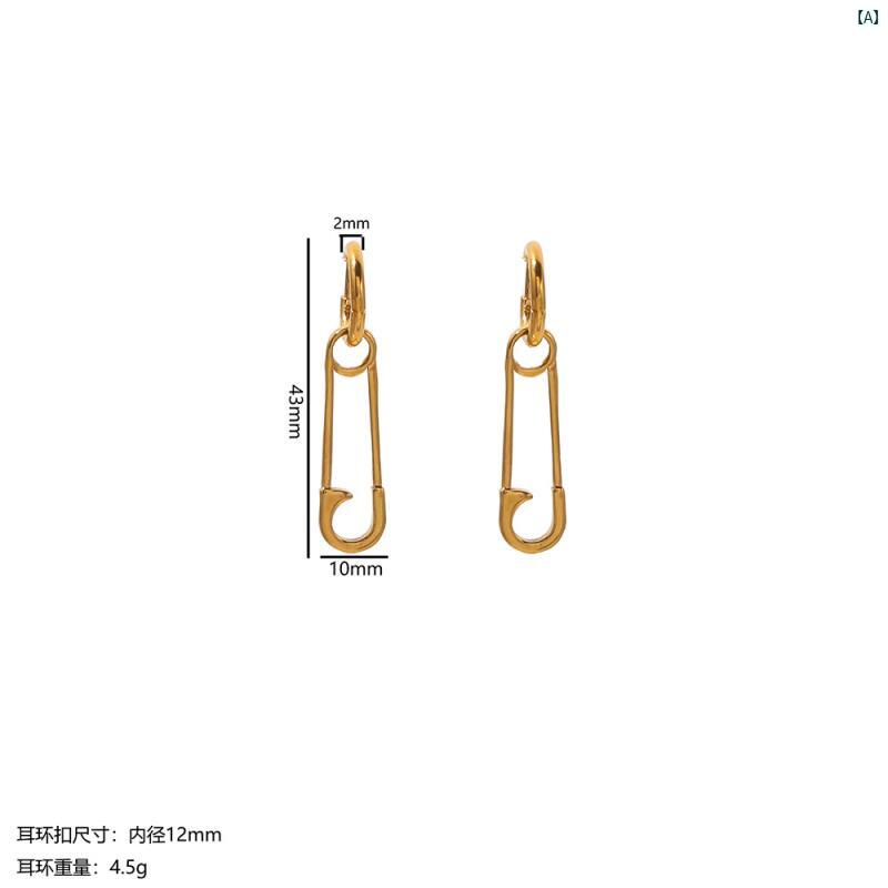 ピアス レディース アクセサリー レトロ ステンレス ゴールドメッキ ハート 鍵 安全ピン モチーフ 高級感 揺れる フックピアス おしゃれ かわいい 人気 デイリー パーティー オシャレ エレガント 華やか 普段使い 贈り物 記念日 プレゼント カジュの商品画像 2